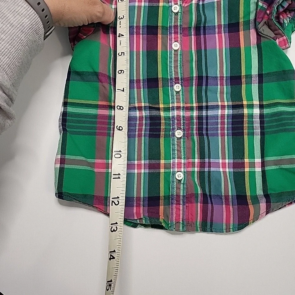 RALPH LAUREN Infant Girl‎ Size 18mo Plaid Print Long Blouse Tunic Top